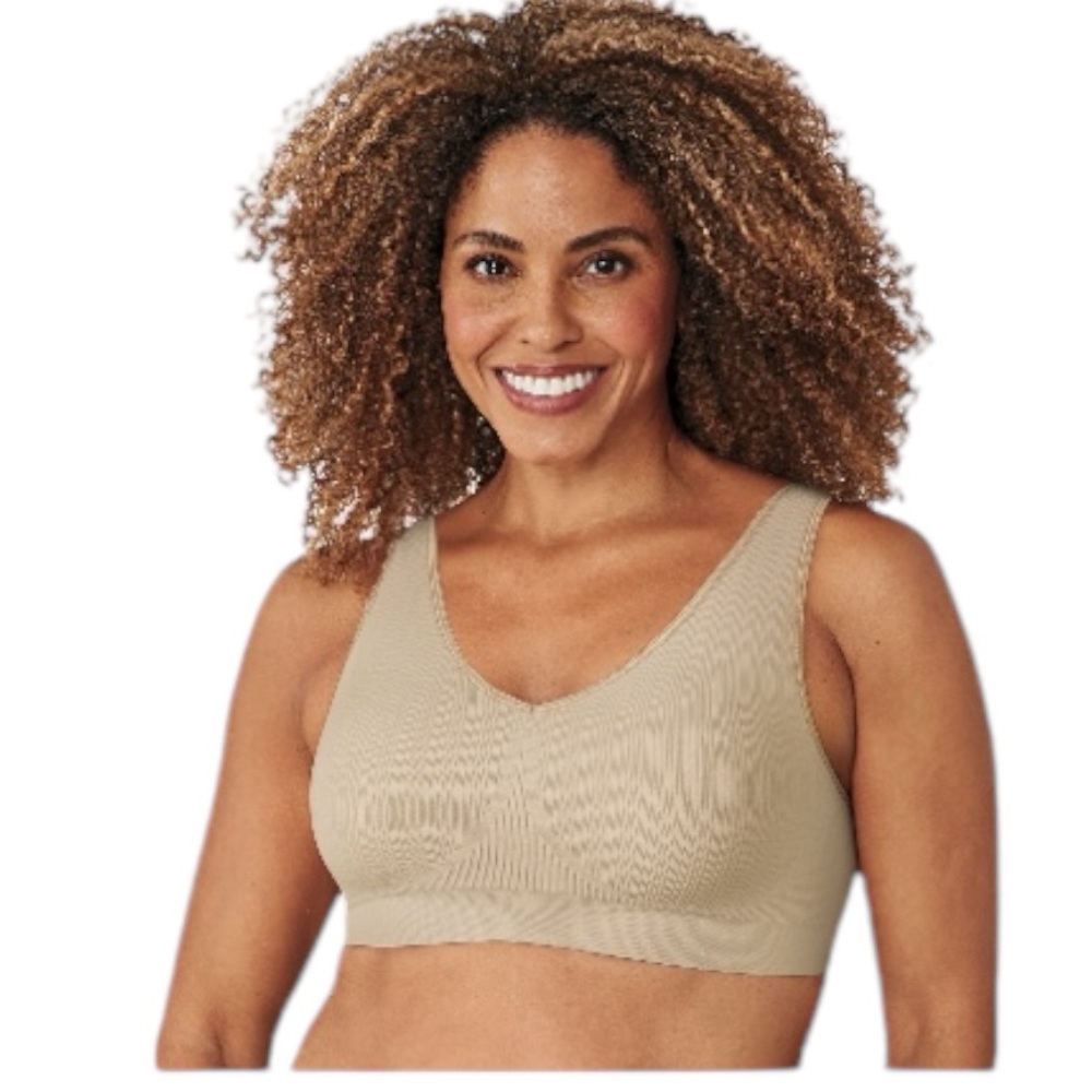 BALI One Smooth U ribbed bralette almond Small S NEW NWT